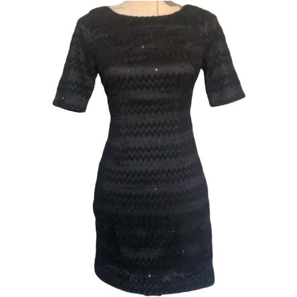 Plenty by Tracy Reese Lace Shift Dress Mini Short Sleeve Sparkles Size 0